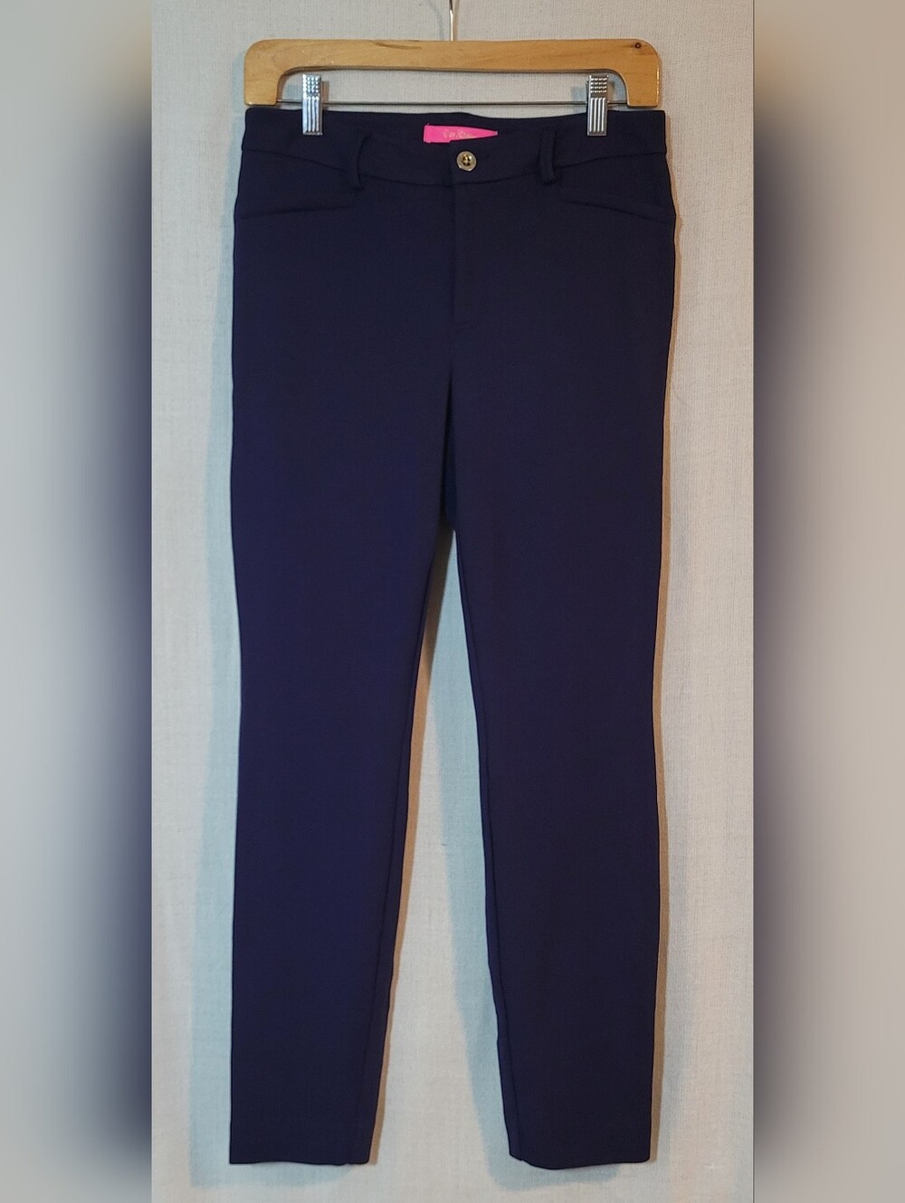 Lilly Pulitzer Kelly High Rise True Navy Knit Stretch Pants Size 6 EUC